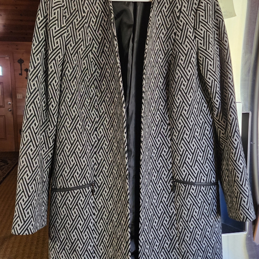 Kasper Black And White Stylish Patterned Blazer/J… - image 1